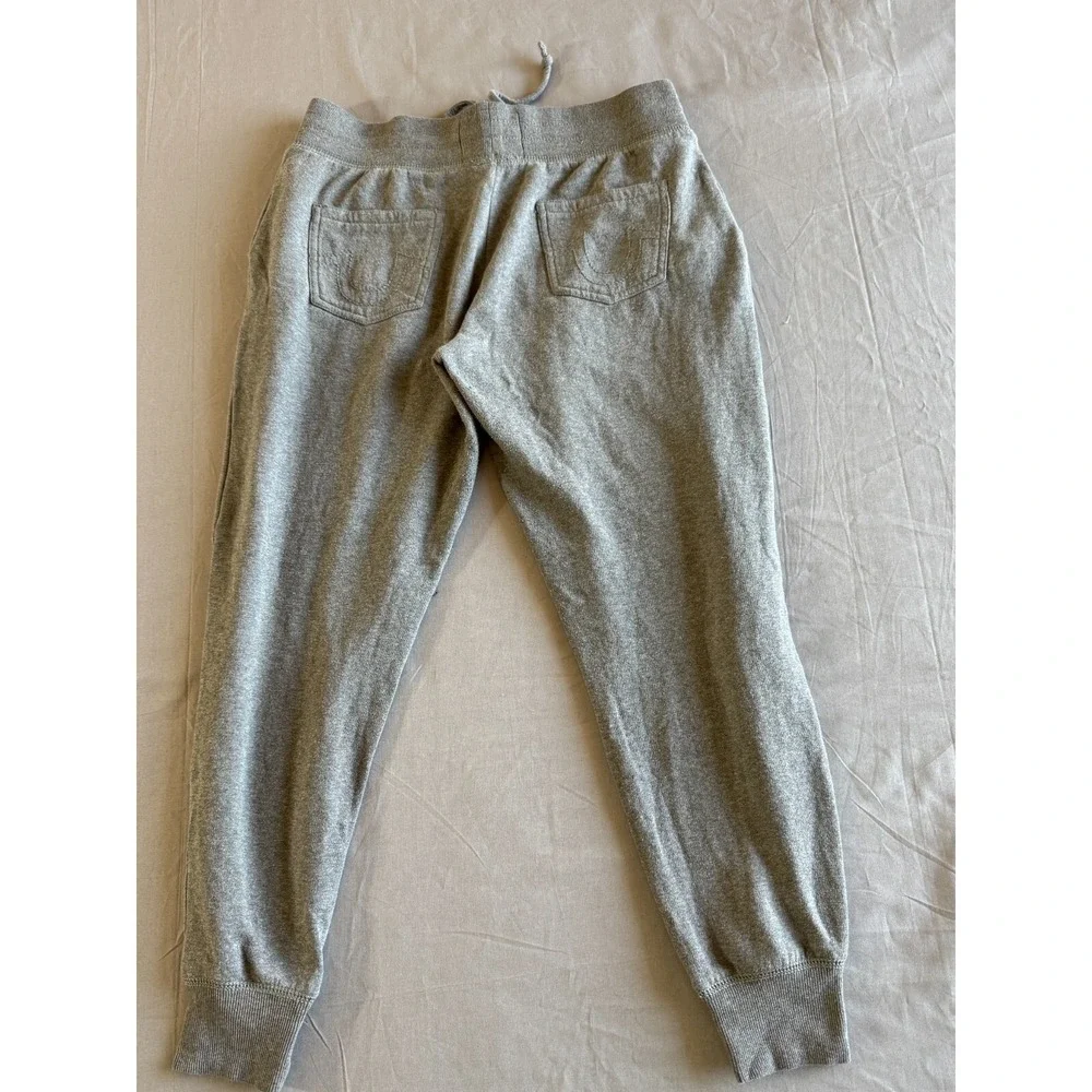 True Religion Pants Joggers Large Loungewear Mens  Gray Sweatpants studded Logo‎